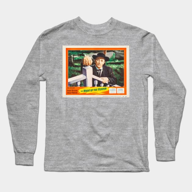 Night of the Hunter Lobby Card Long Sleeve T-Shirt by MovieFunTime